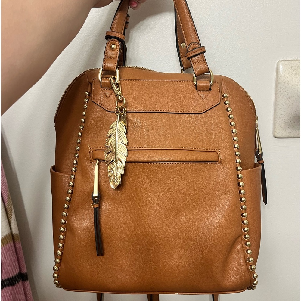 Jessica Simpson Studded Tan Leather Backpack